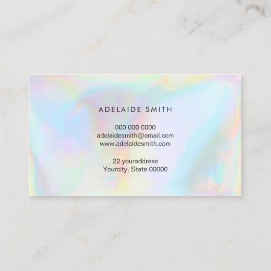 Carte De Visite texture holographique FAUX (Dos)