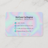 Carte De Visite Texture holographique Liquide Faux (Dos)