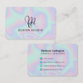 Carte De Visite Texture holographique Liquide Faux (Devant / Derrière)