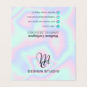 Carte De Visite Texture holographique Liquide Faux (Extérieur déplié)