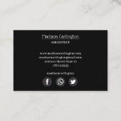 Carte De Visite Texture industrielle déchirée par métal noir (Dos)