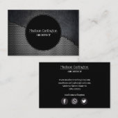 Carte De Visite Texture industrielle déchirée par métal noir (Devant / Derrière)