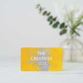 Carte De Visite Texture Jaune | Brosse Artistique Expressive (Debout devant)