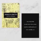 Carte De Visite Texture Jaune Grunge (Devant / Derrière)