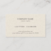 Carte De Visite Texture Lin Crème Légère (Dos)