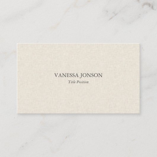 Carte De Visite Texture Lin Crème Légère (Devant)