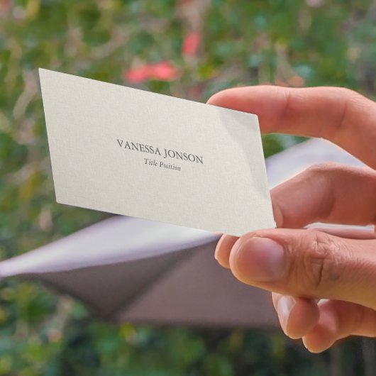 Carte De Visite Texture Lin Crème Légère