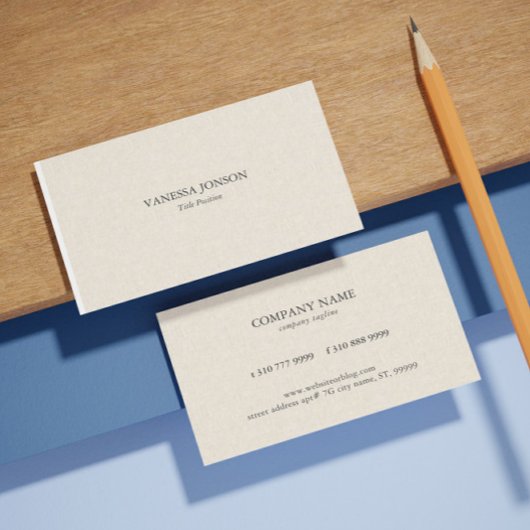 Carte De Visite Texture Lin Crème Légère