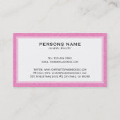 Carte De Visite Texture lin rose Arrière - plan blanc (Dos)