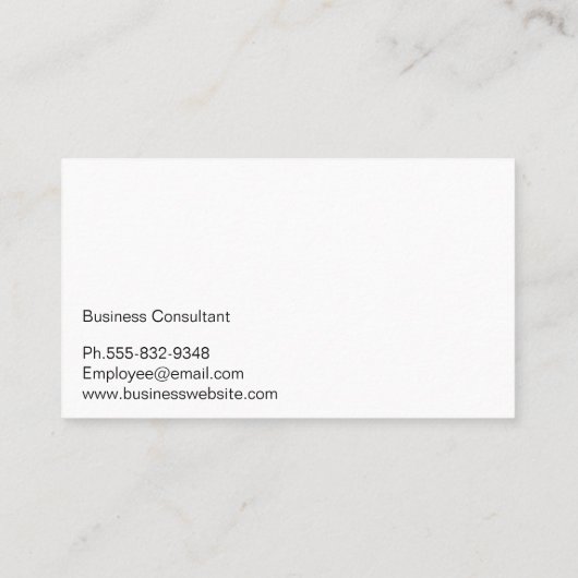 Carte De Visite Texture lisse noire | Initiales (Dos)