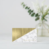 Carte De Visite Texture marbre et or (Debout devant)