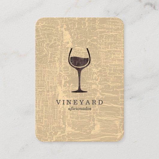 Carte De Visite Texture marbrée chic avec verre à vin (Devant)