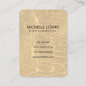 Carte De Visite Texture marbrée chic avec verre à vin (Dos)