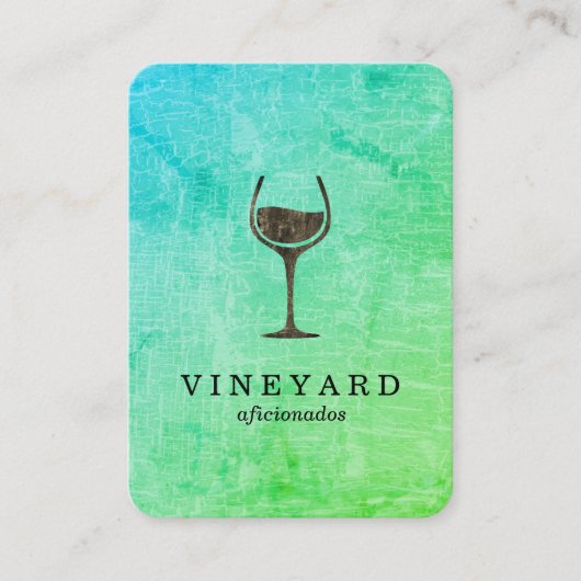 Carte De Visite Texture marbrée chic avec verre à vin (Devant)