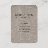 Carte De Visite Texture marbrée chic avec verre à vin (Dos)