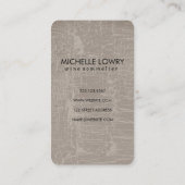 Carte De Visite Texture marbrée chic avec verre à vin (Dos)