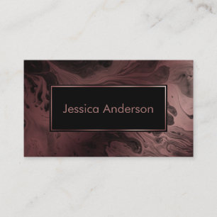 Carte De Visite Texture marbrée or rose et noir motif