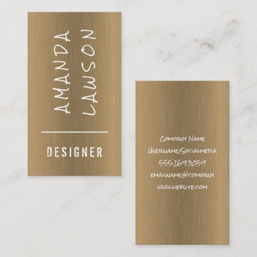 Carte De Visite Texture métal or (Devant / Derrière)