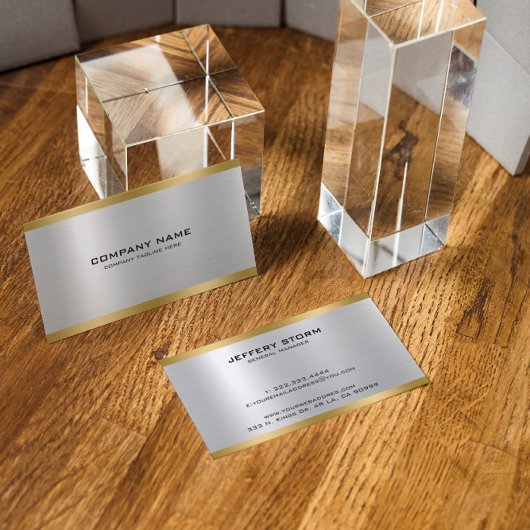 Carte De Visite Texture Métallique Argent Et Or
