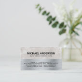 Carte De Visite Texture métallique | Arrière - plan Grungy (Debout devant)