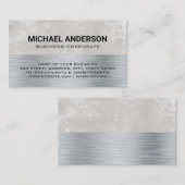 Carte De Visite Texture métallique | Arrière - plan Grungy (Devant / Derrière)