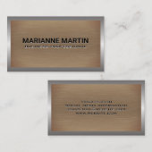 Carte De Visite Texture métallique broyée | Frontière industrielle (Devant / Derrière)