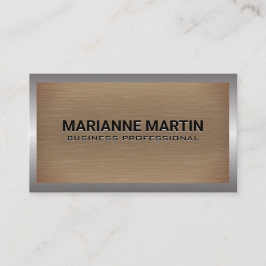 Carte De Visite Texture métallique broyée | Frontière industrielle (Devant)