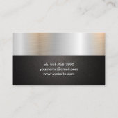 Carte De Visite Texture métallique et noire | Bloc matières (Dos)