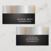 Carte De Visite Texture métallique et noire | Bloc matières (Devant / Derrière)