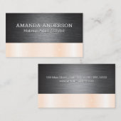 Carte De Visite Texture métallique foncée | Éclairage (Devant / Derrière)