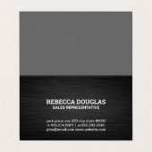 Carte De Visite Texture métallique foncée simple (Extérieur déplié)