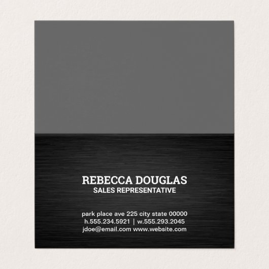 Carte De Visite Texture métallique foncée simple (Extérieur déplié)