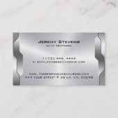 Carte De Visite Texture métallique géométrique gris argenté (Dos)