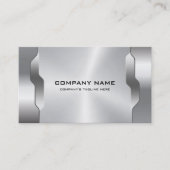 Carte De Visite Texture métallique géométrique gris argenté (Devant)