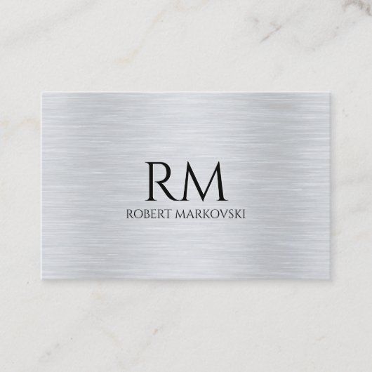 Carte De Visite Texture métallique gris clair (Devant)