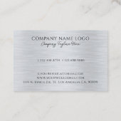 Carte De Visite Texture métallique gris clair (Dos)