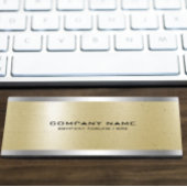 Carte De Visite Texture métallique or clair Accent argenté