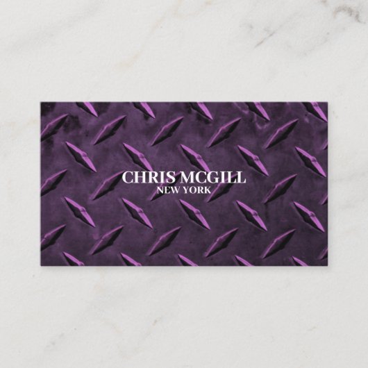 Carte De Visite Texture métallique rose Travailleur de constructio (Devant)