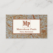 Carte De Visite Texture métallique rouillée avec logo personnalisé (Devant)