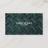 Carte De Visite Texture métallique turquoise Travailleur de constr (Devant)