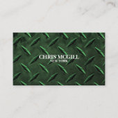 Carte De Visite Texture métallique verte Travailleur de constructi (Devant)