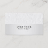 Carte De Visite Texture minimaliste Gris Argent Concepteur intérie (Devant)