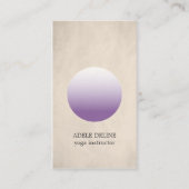Carte De Visite Texture moderne Beige Purple Circle Yoga Instructe (Devant)
