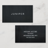 Carte De Visite Texture moderne Black Sleek (Devant / Derrière)