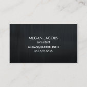 Carte De Visite Texture moderne Black Sleek (Dos)