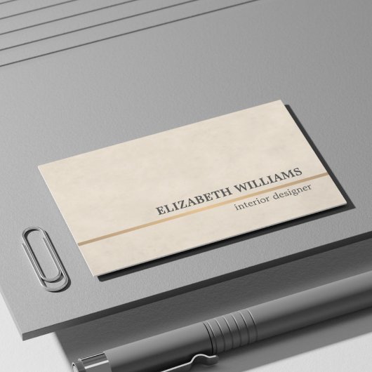 Carte De Visite Texture moderne Cuivre Beige Design intérieur