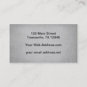 Carte De Visite Texture moderne de lin gris (Dos)