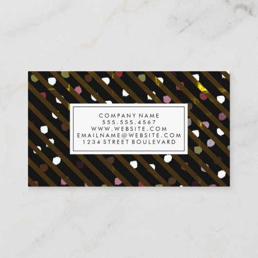 Carte De Visite Texture moderne des bandes et des points (Dos)