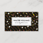 Carte De Visite Texture moderne des bandes et des points (Devant)