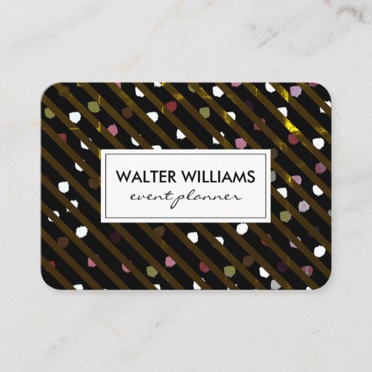 Carte De Visite Texture moderne des bandes et des points (Devant)